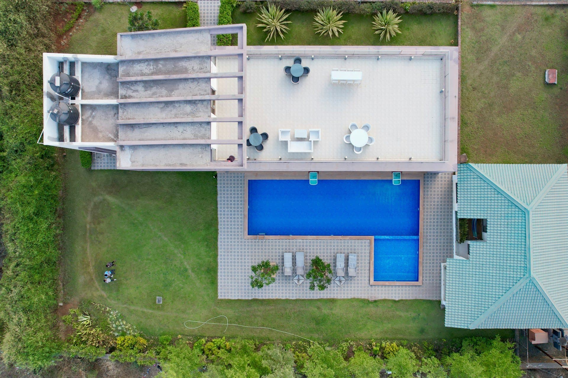 Villa renovation in Marbella — aerial view